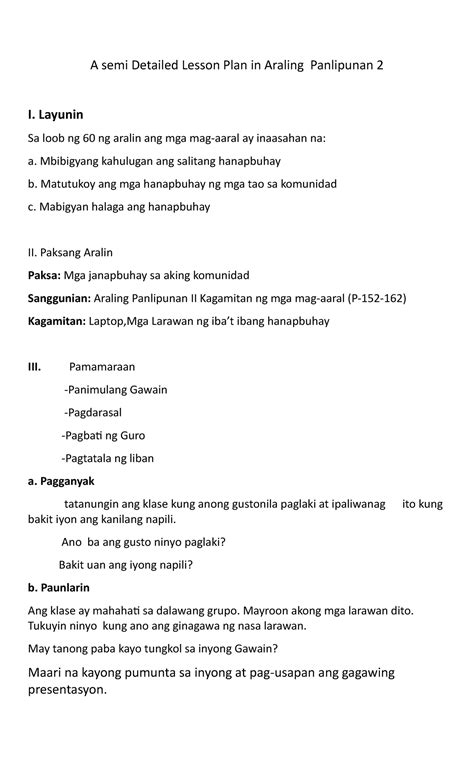 Detailed Lesson Plan in Araling Panlipunan 9 .